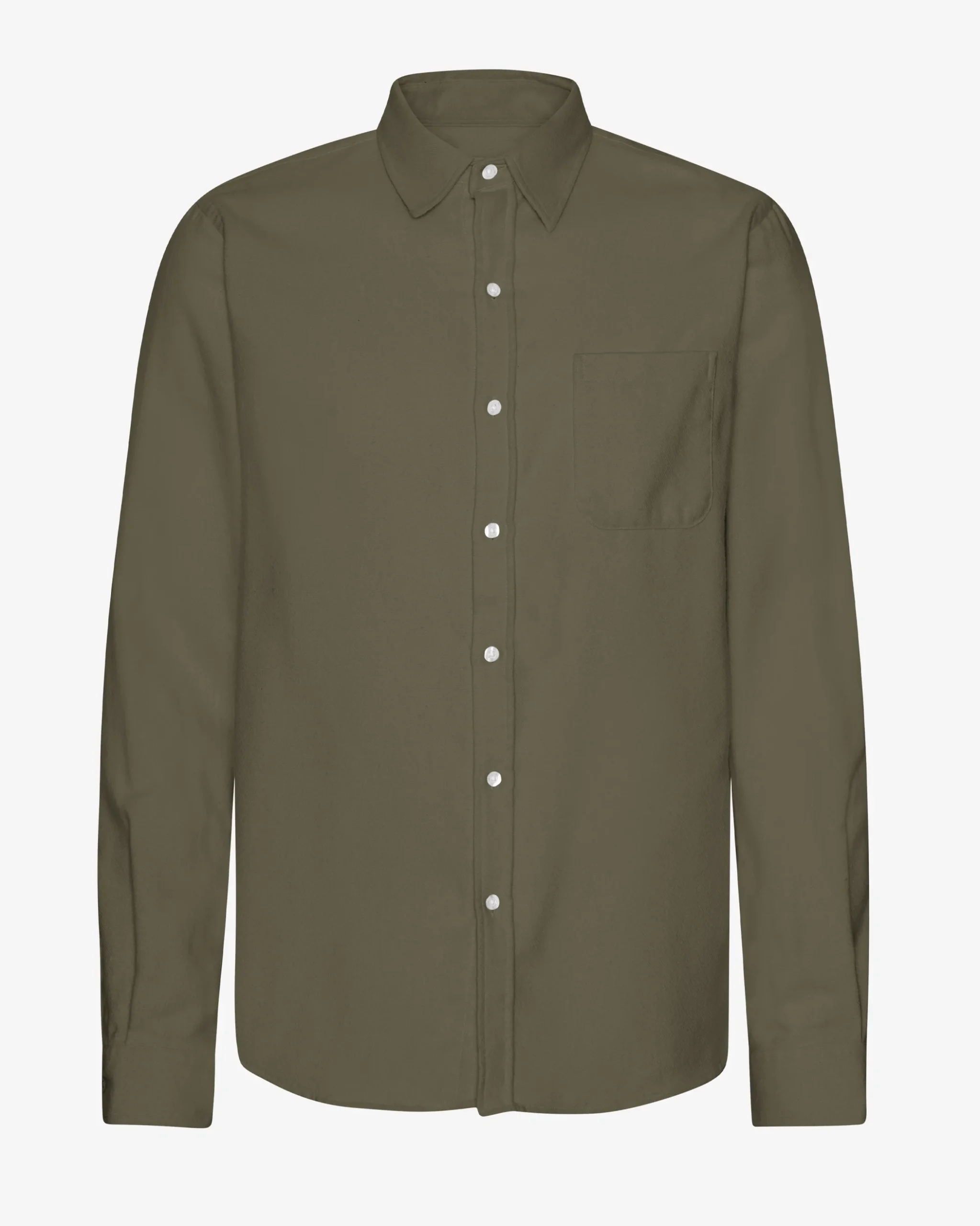 Organic Flannel Shirt - Dusty Olive