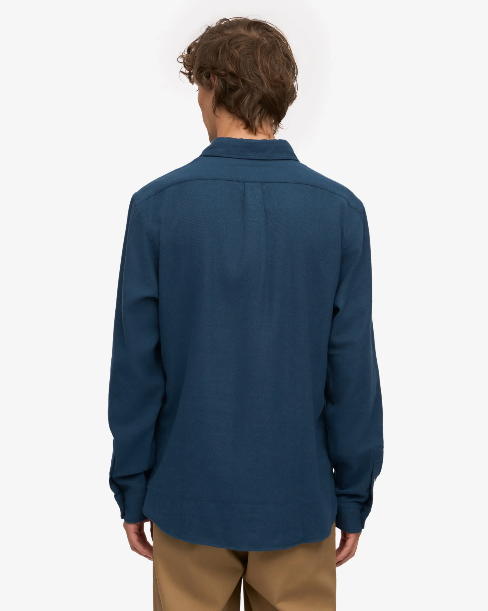 Organic Flannel Shirt - Marine Blue