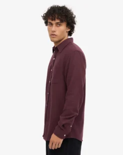 Organic Flannel Shirt - Oxblood Red