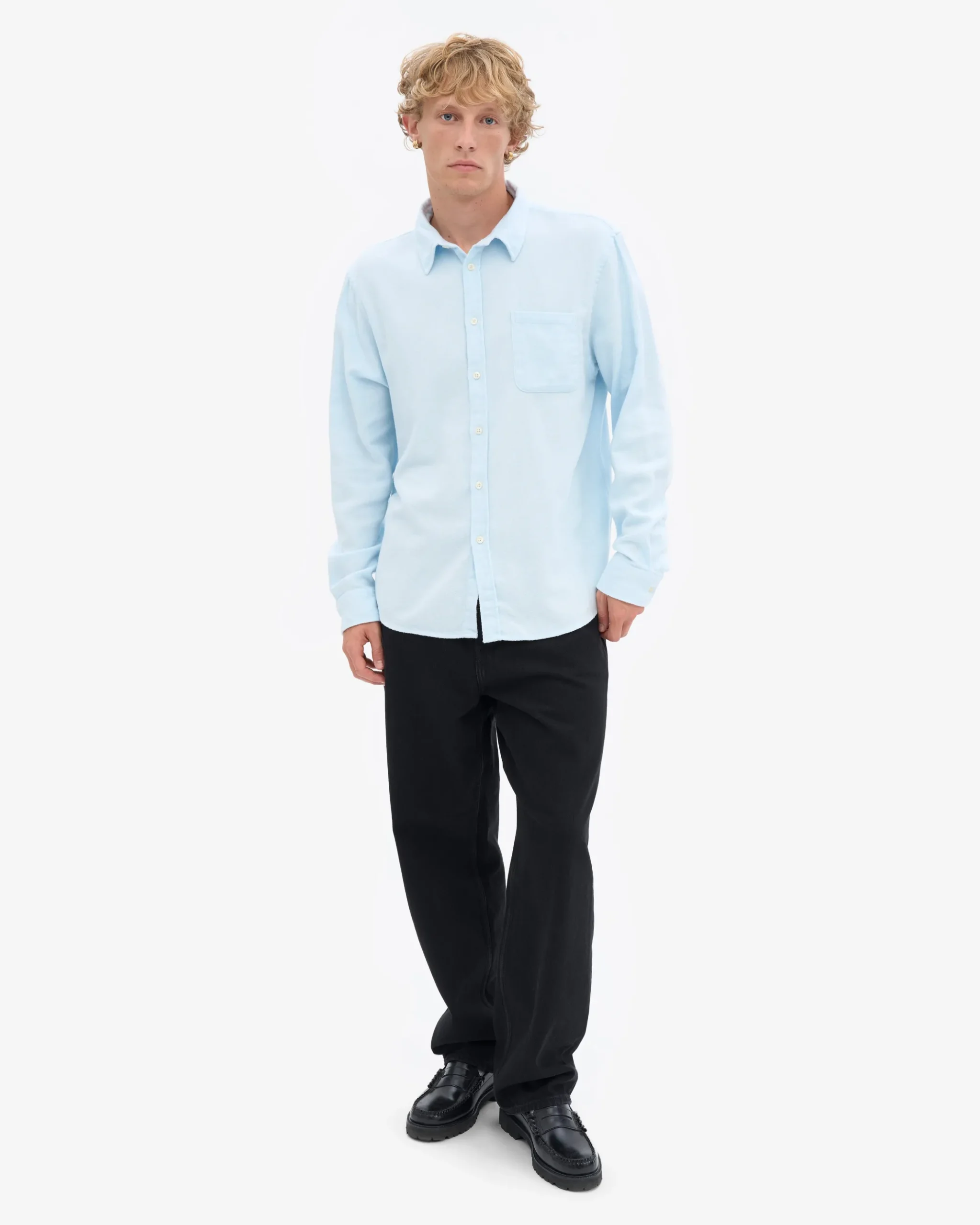 Organic Flannel Shirt - Polar Blue