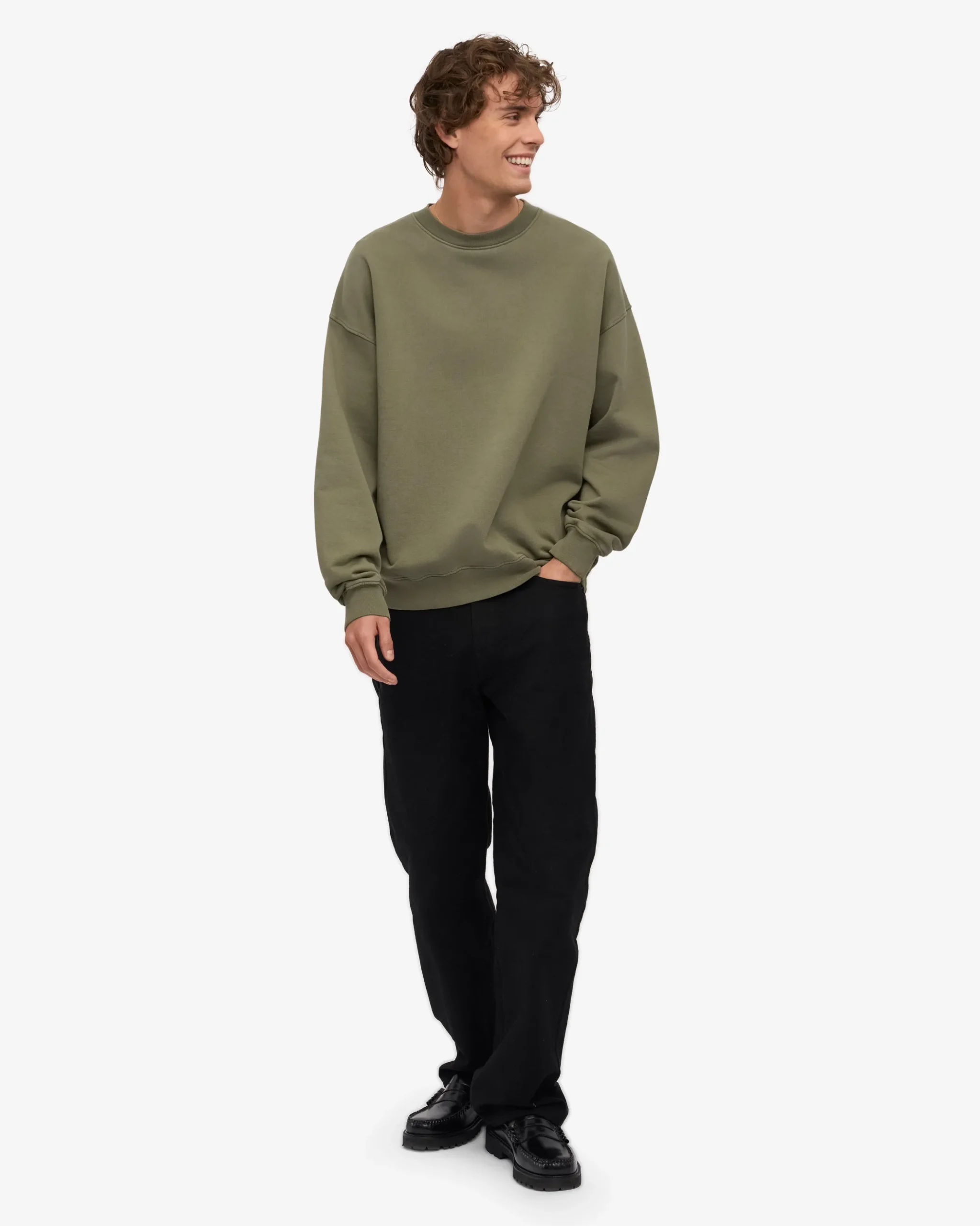 Organic Oversized Crew - Dusty Olive