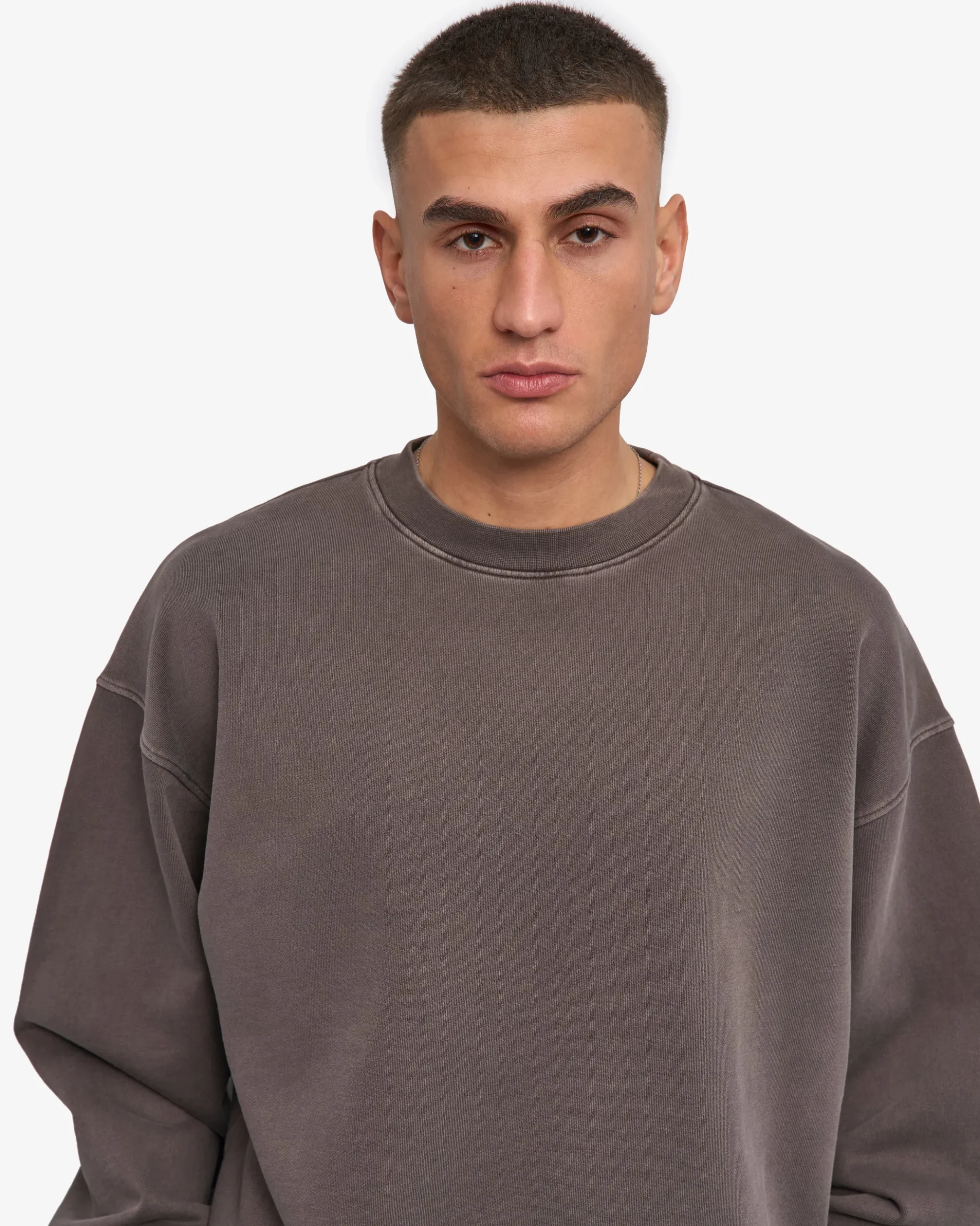 Organic Oversized Crew - Faded Mud
