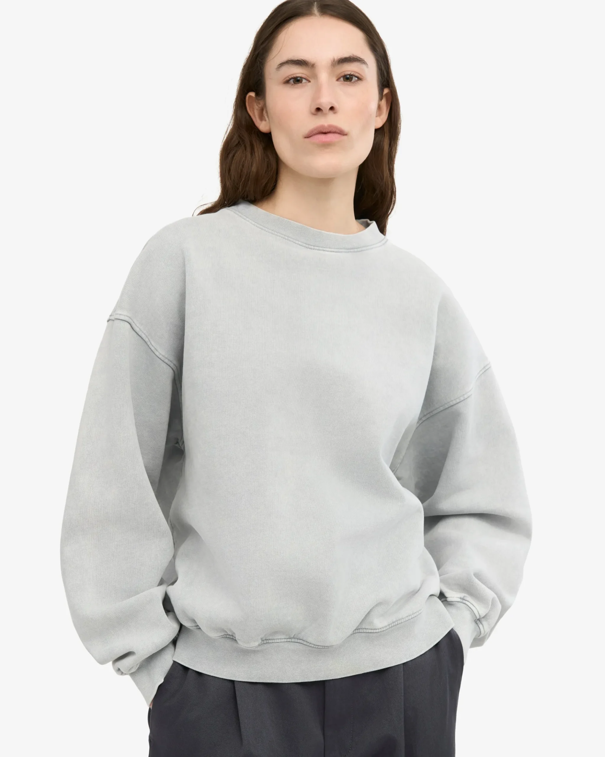 Organic Oversized Crew - Faded Grey