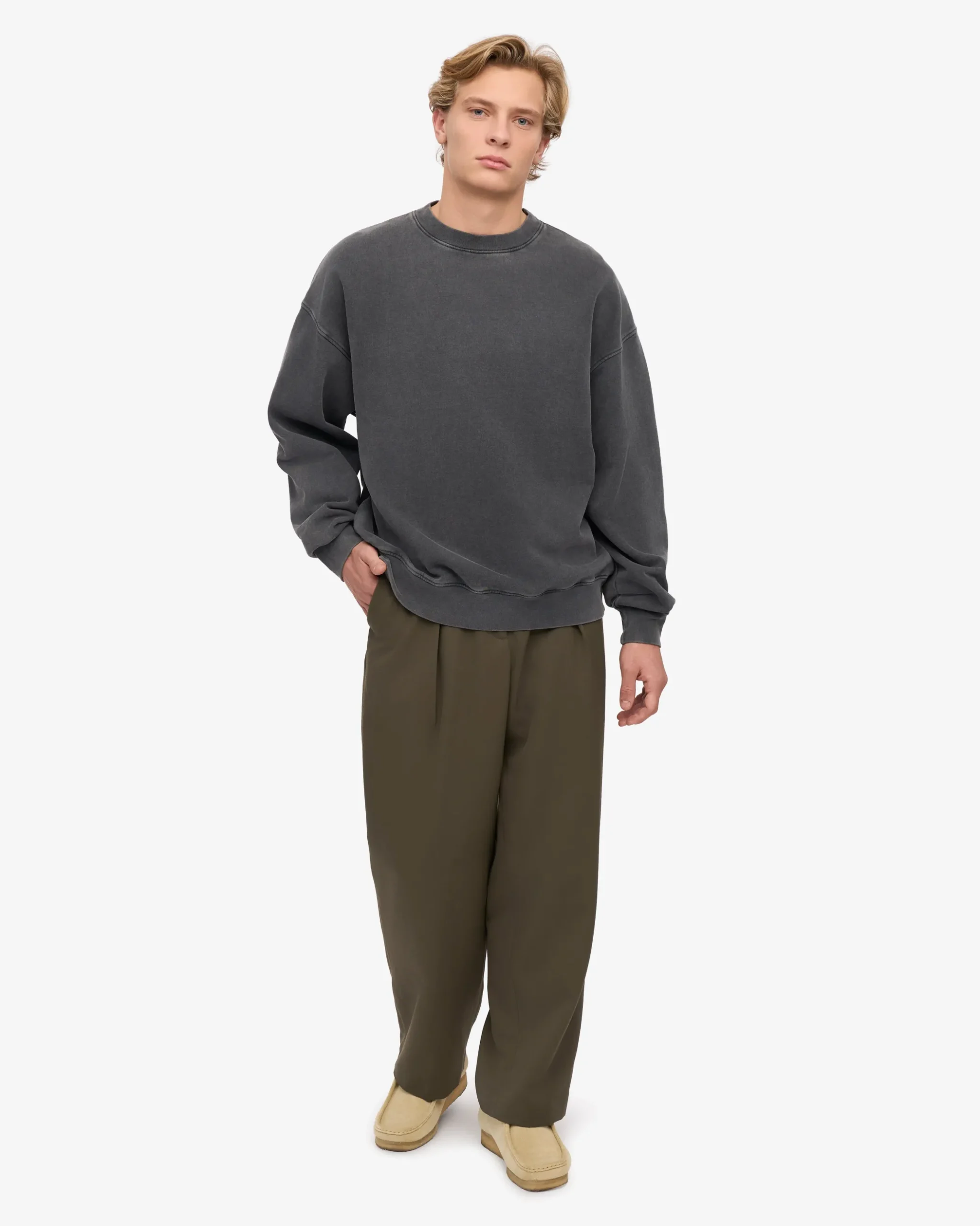 Organic Oversized Crew - Faded Black