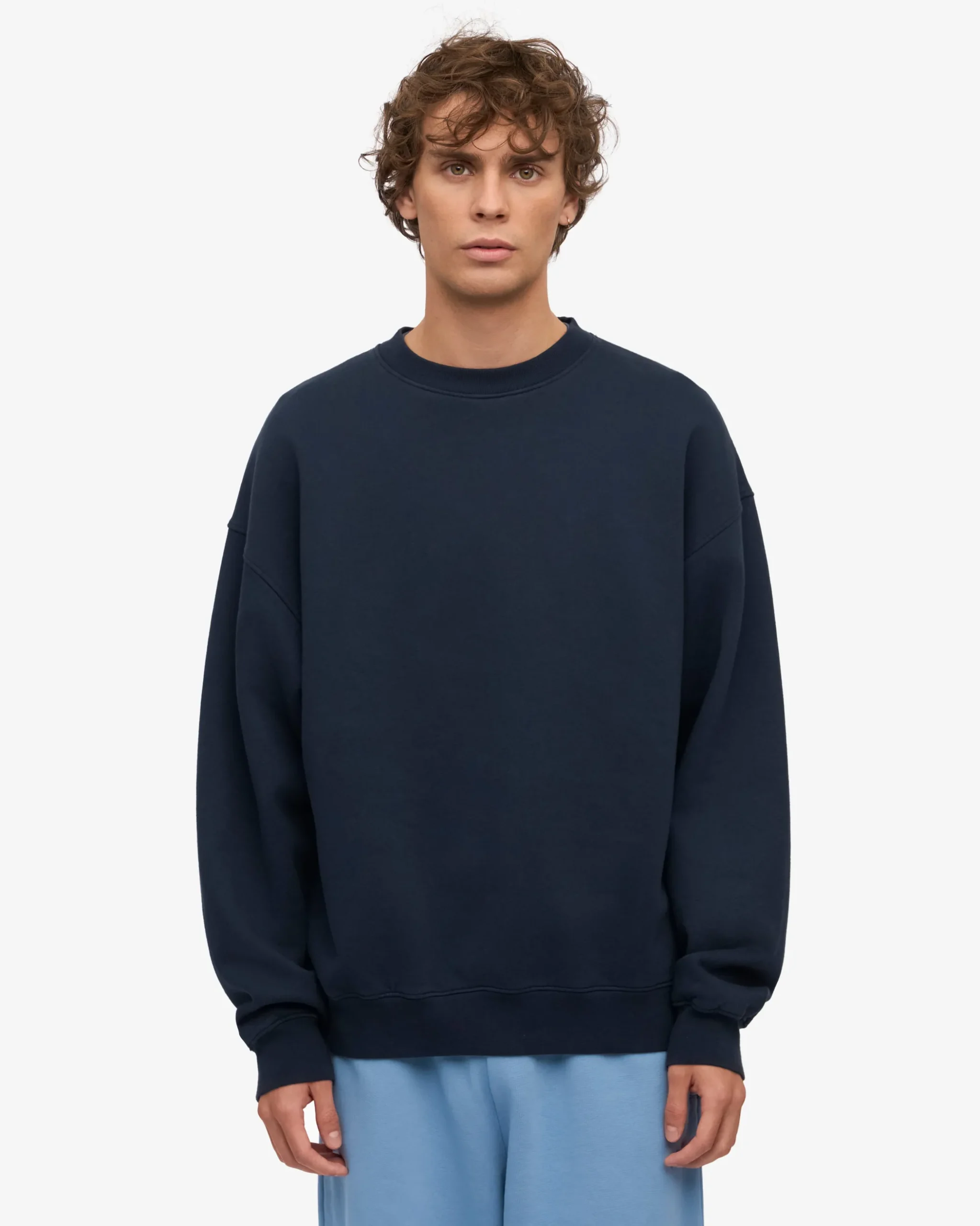Organic Oversized Crew - Navy Blue
