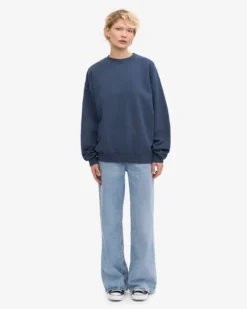 Organic Oversized Crew - Petrol Blue