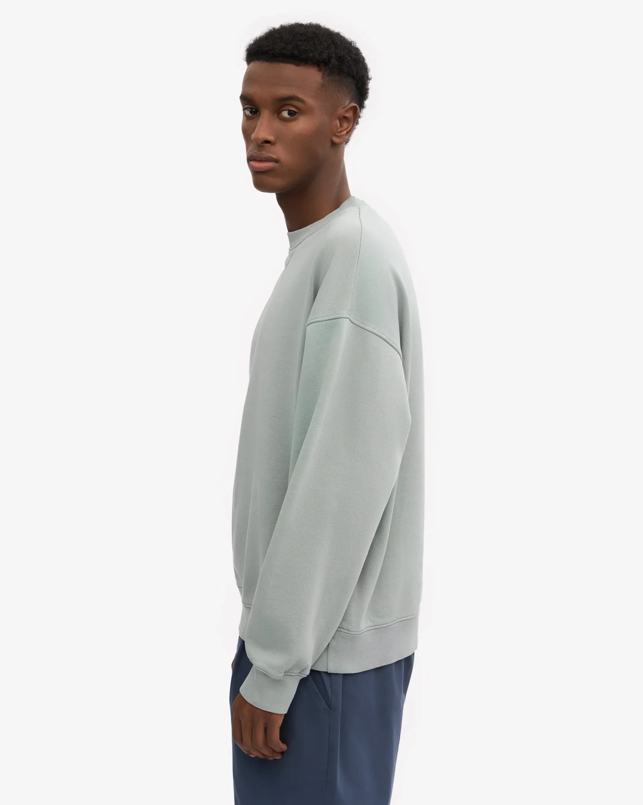 Organic Oversized Crew - Steel Blue