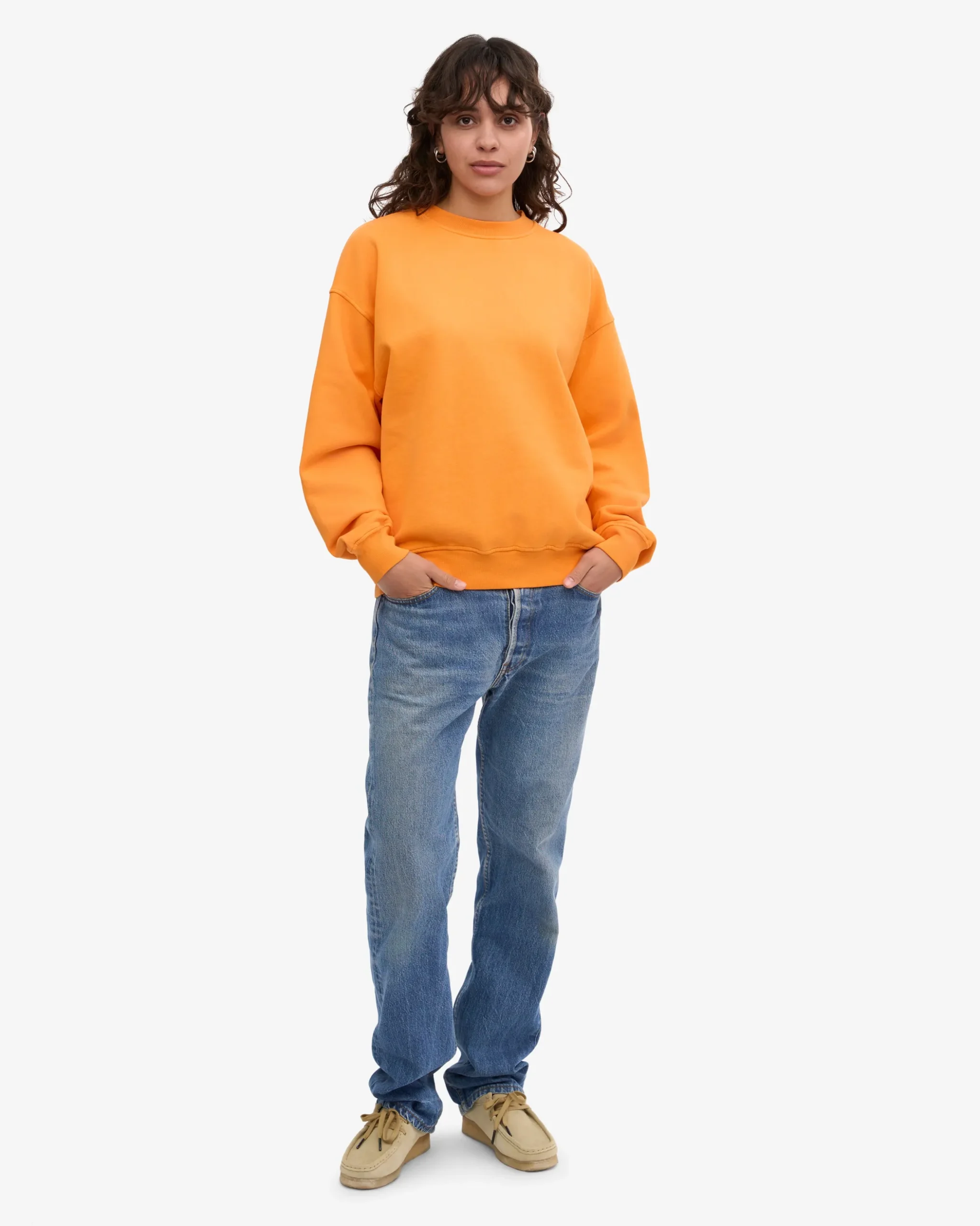 Organic Oversized Crew - Sunny Orange