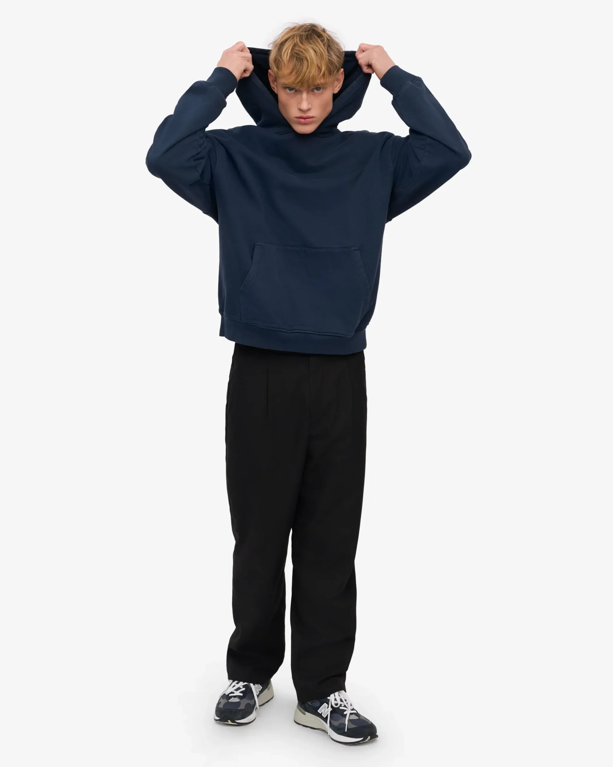 Organic Oversized Hood - Navy Blue