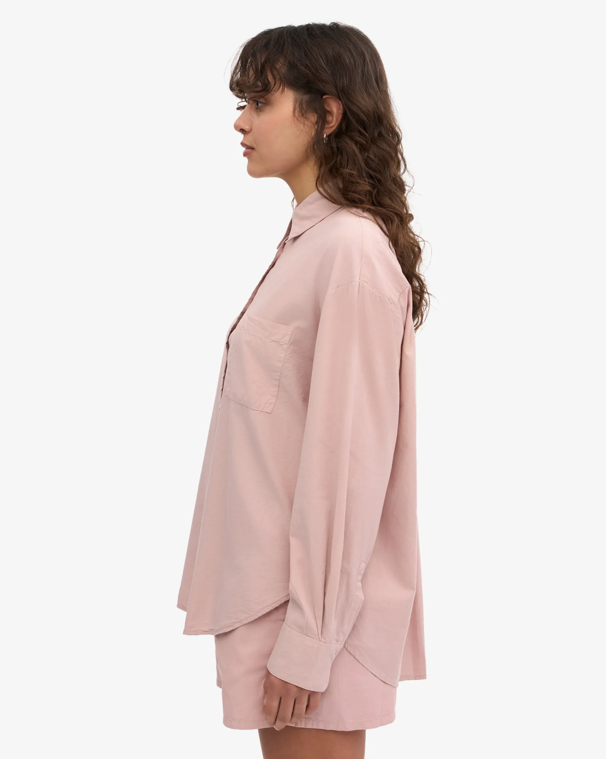 Organic Oversized Shirt - Faded Pink