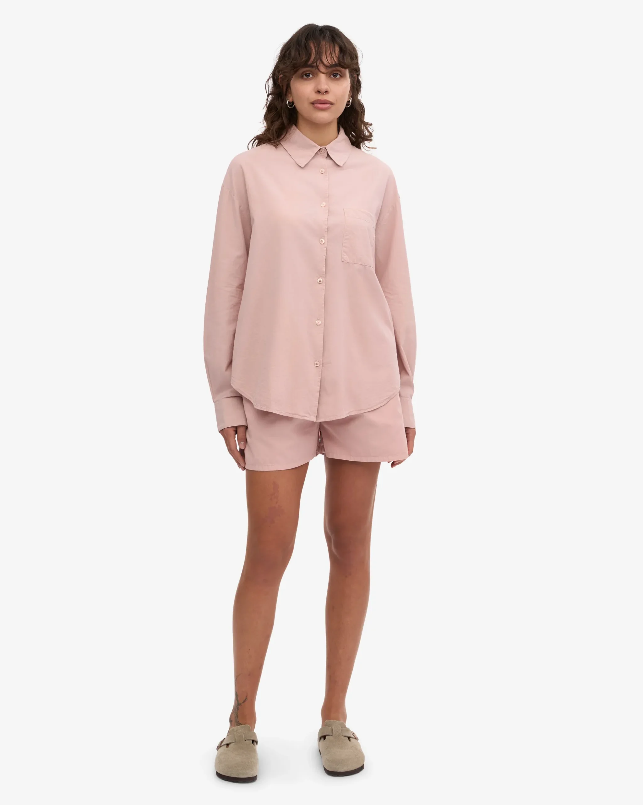 Organic Oversized Shirt - Faded Pink