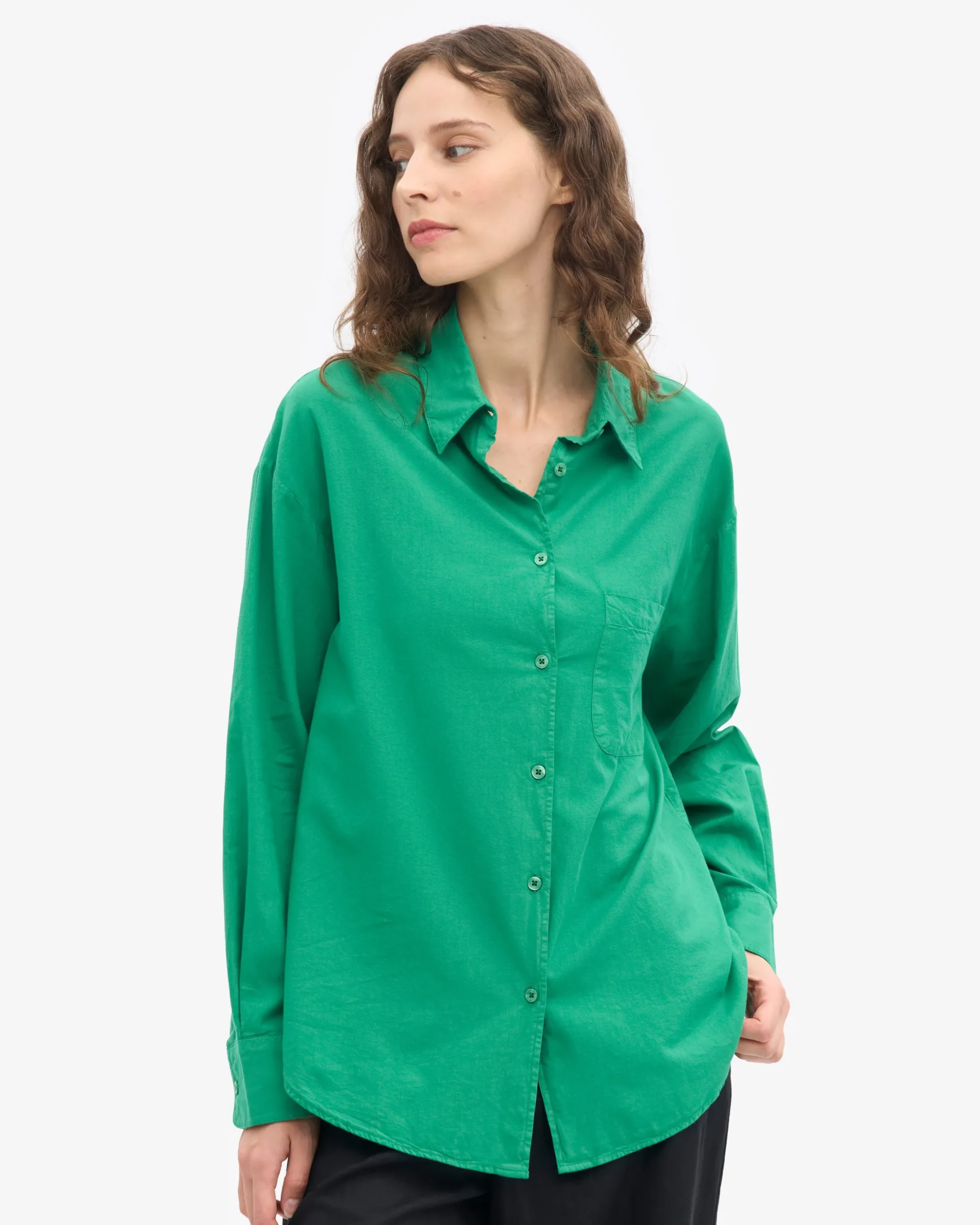 Organic Oversized Shirt - Kelly Green