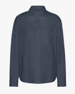 Organic Oversized Shirt - Petrol Blue