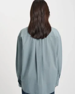 Organic Oversized Shirt - Steel Blue