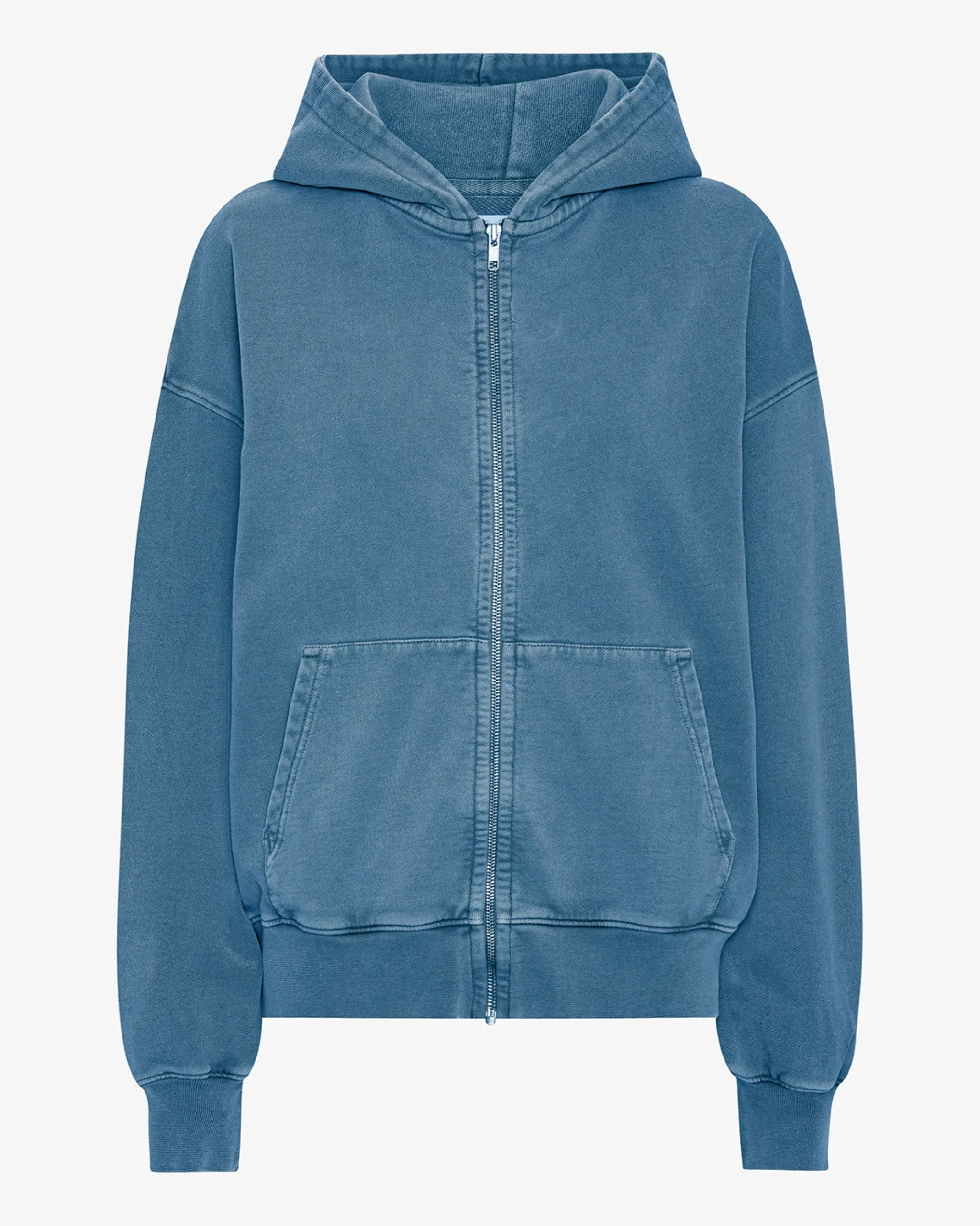 Organic Oversized Zip Hood - Faded Indigo