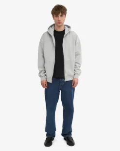 Organic Oversized Zip Hood - Faded Grey