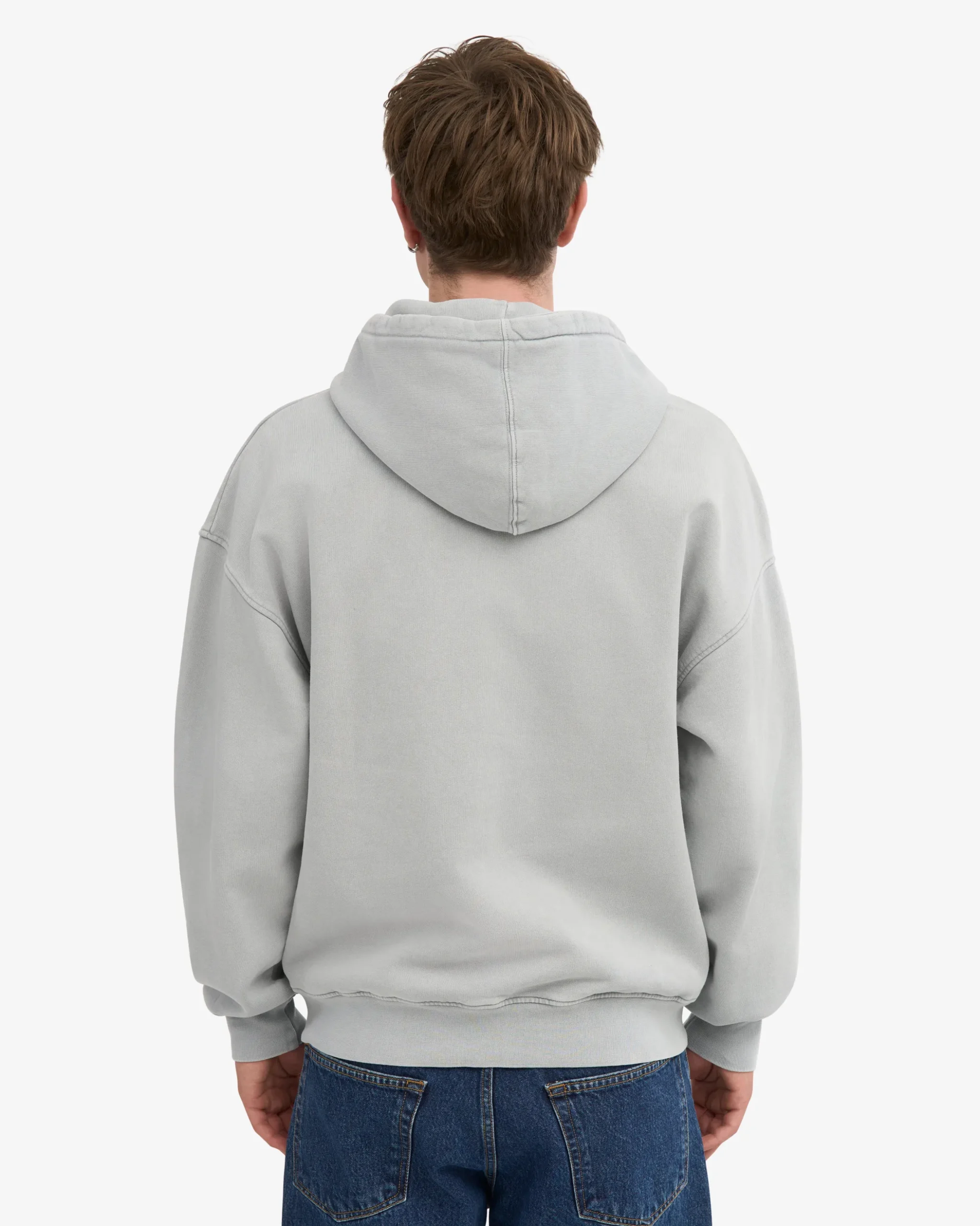 Organic Oversized Zip Hood - Faded Grey