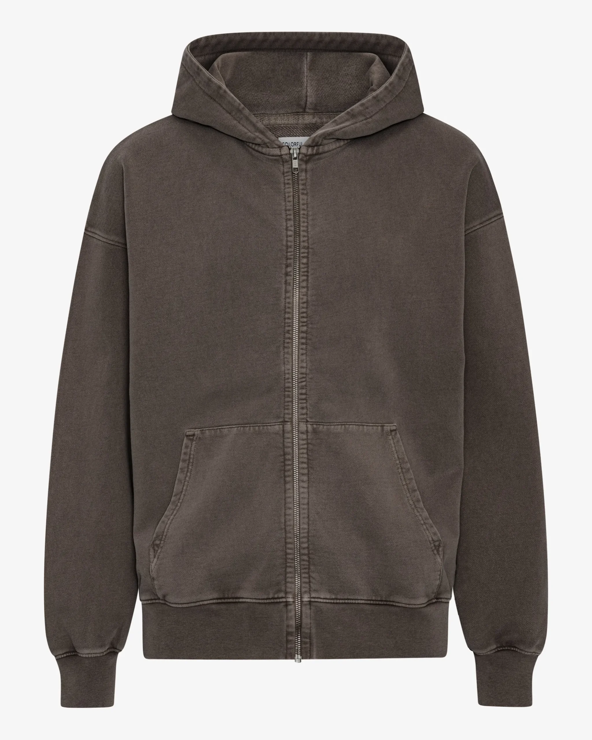 Organic Oversized Zip Hood - Faded Mud