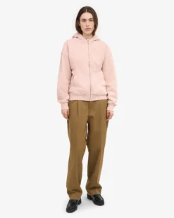 Organic Oversized Zip Hood - Faded Pink