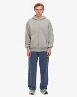 Organic Oversized Zip Hood - Heather Grey