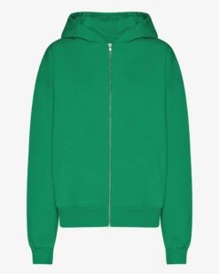 Organic Oversized Zip Hood - Kelly Green