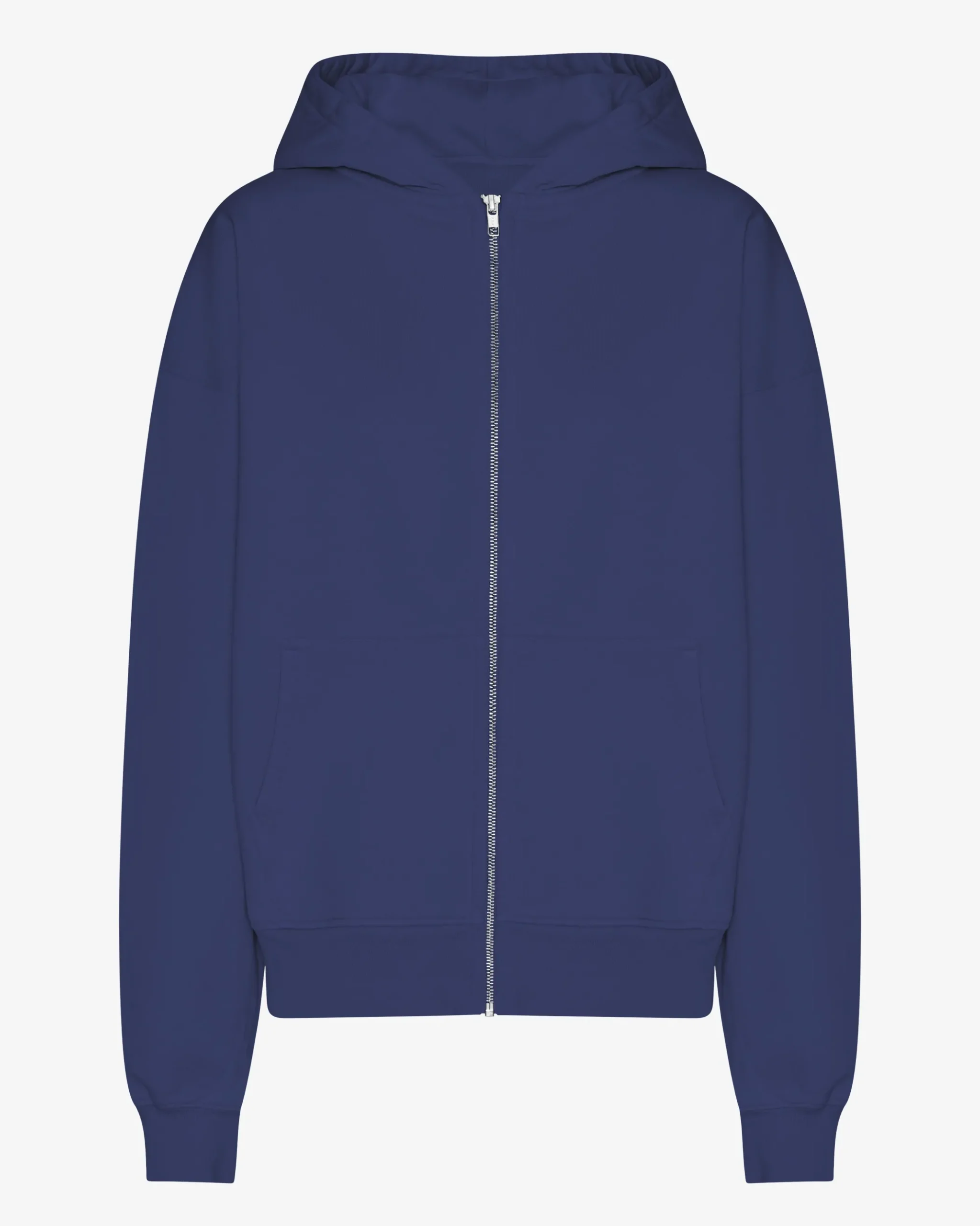 Organic Oversized Zip Hood - Marine Blue