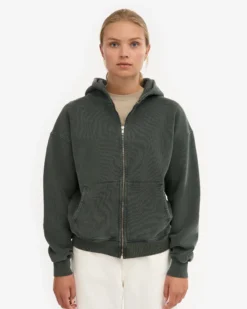 Organic Oversized Zip Hood - Midnight Forest