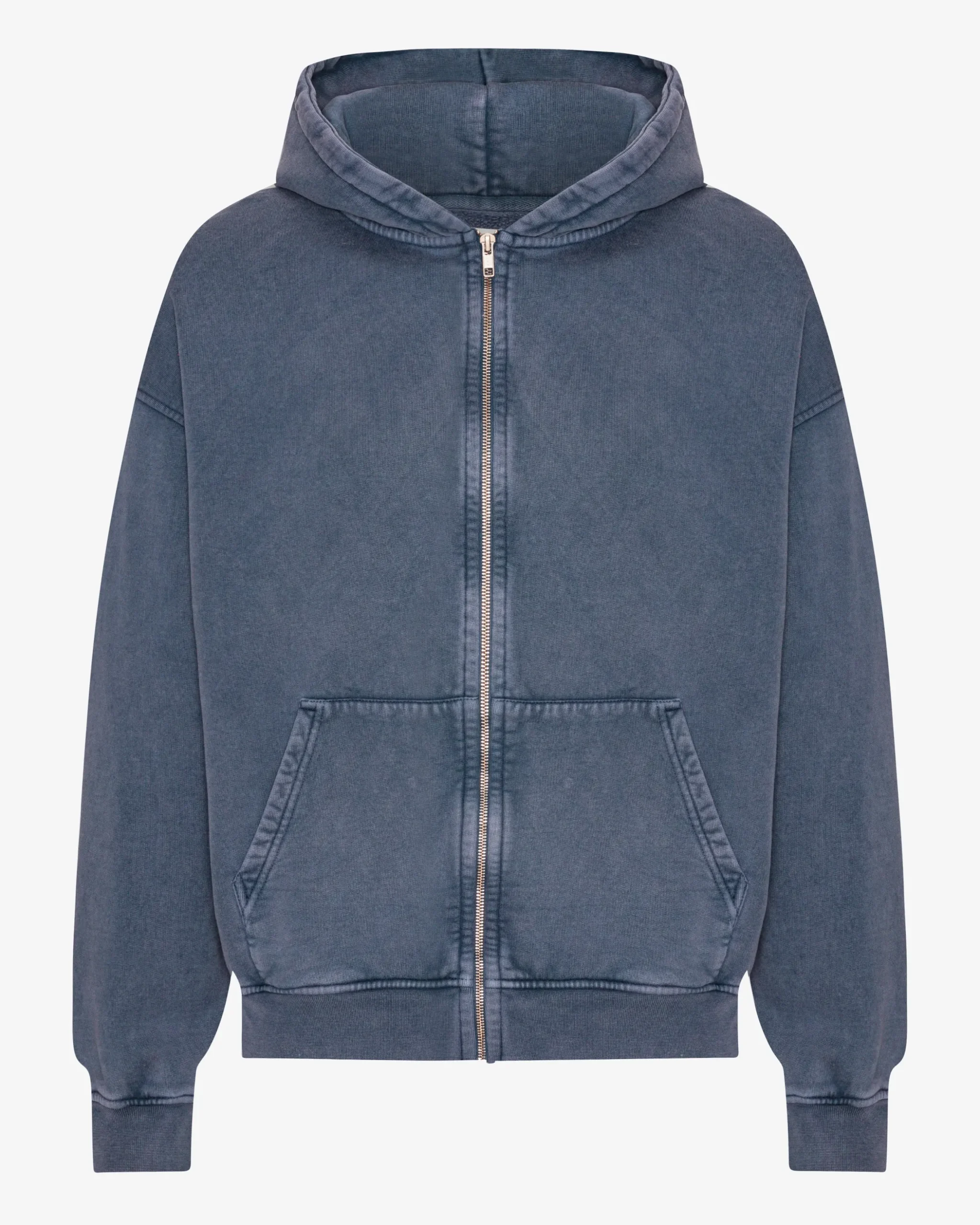 Organic Oversized Zip Hood - Neptune Blue