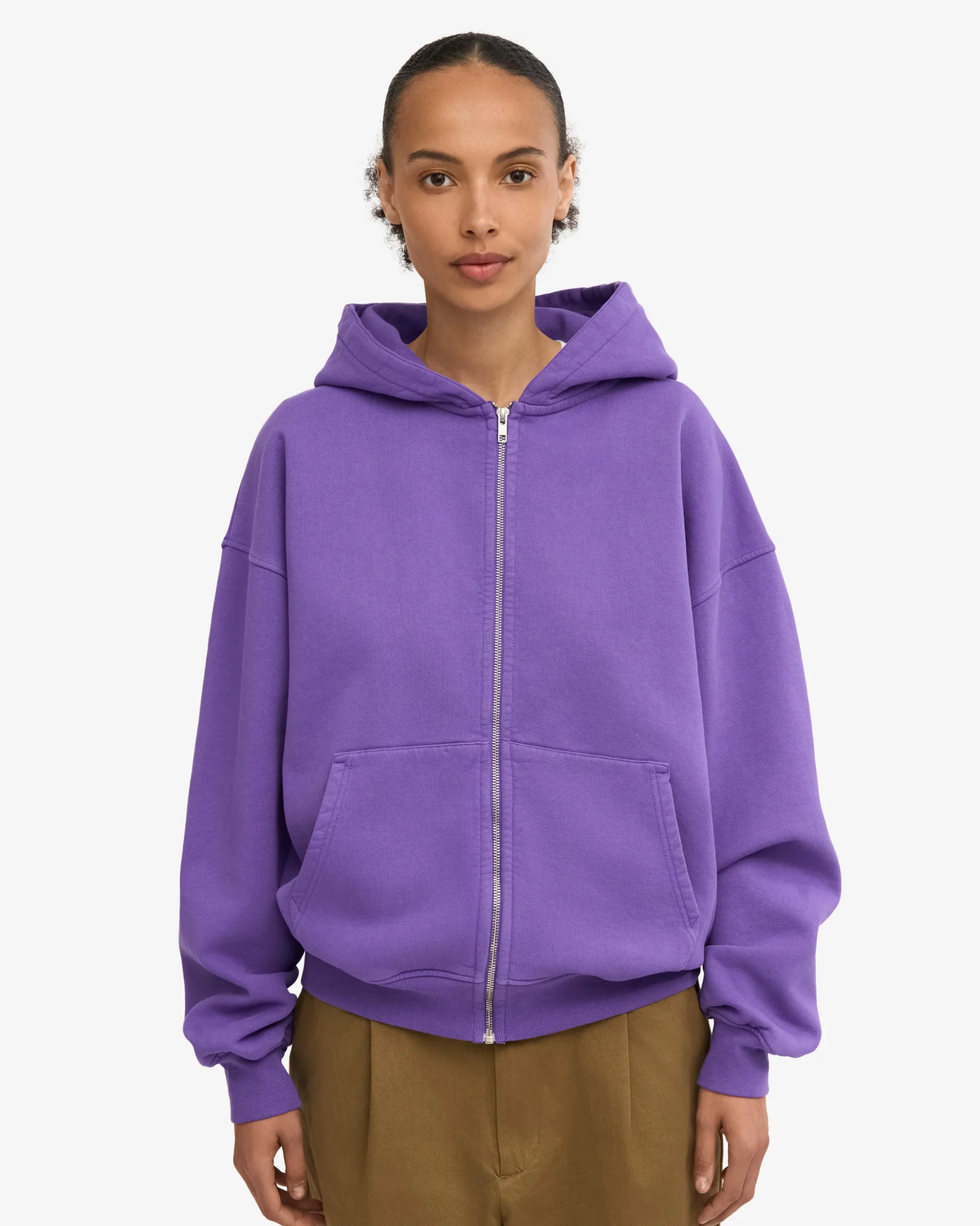 Organic Oversized Zip Hood - Ultra Violet