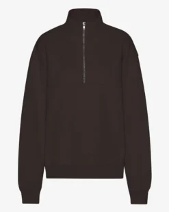 Organic Quarter Zip - Coffee Brown