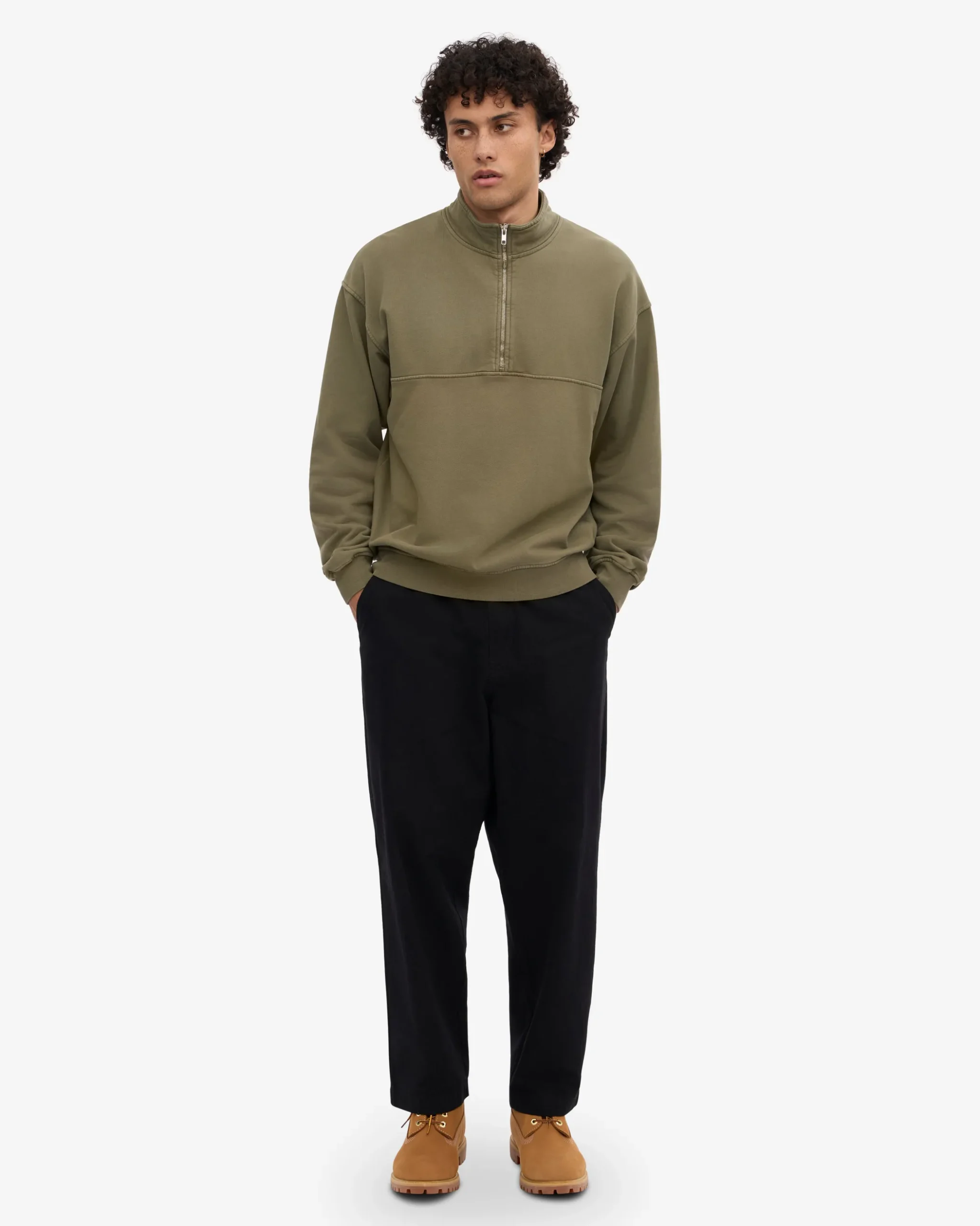 Organic Quarter Zip - Dusty Olive