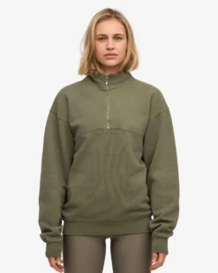 Organic Quarter Zip - Dusty Olive