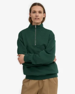 Organic Quarter Zip - Emerald Green