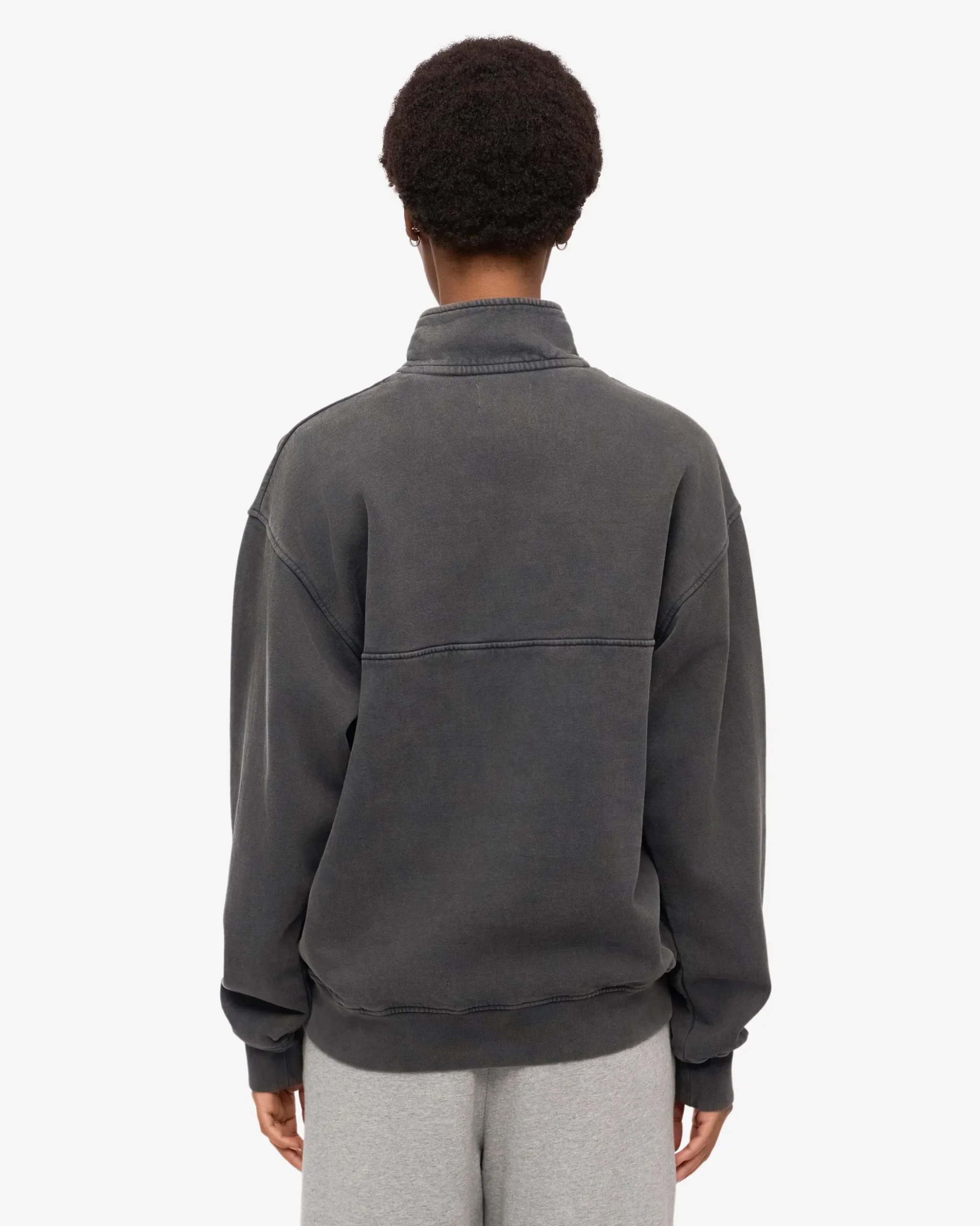 Organic Quarter Zip - Faded Black