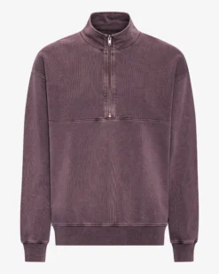Organic Quarter Zip - Faded Grape