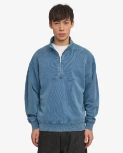 Organic Quarter Zip - Faded Indigo