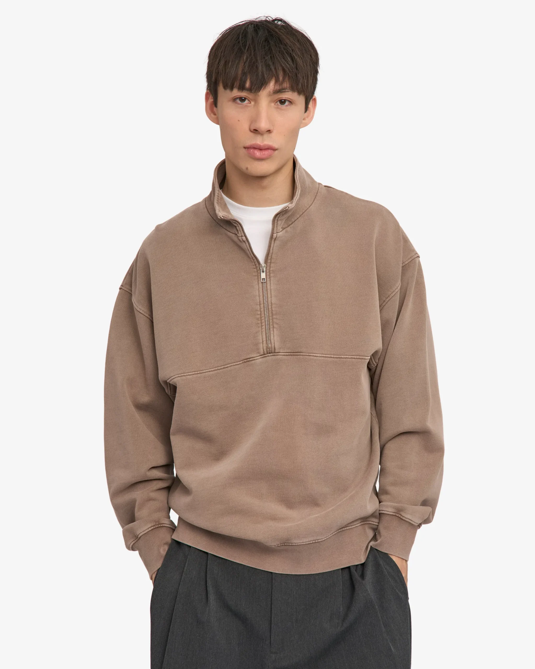 Organic Quarter Zip - Faded Khaki