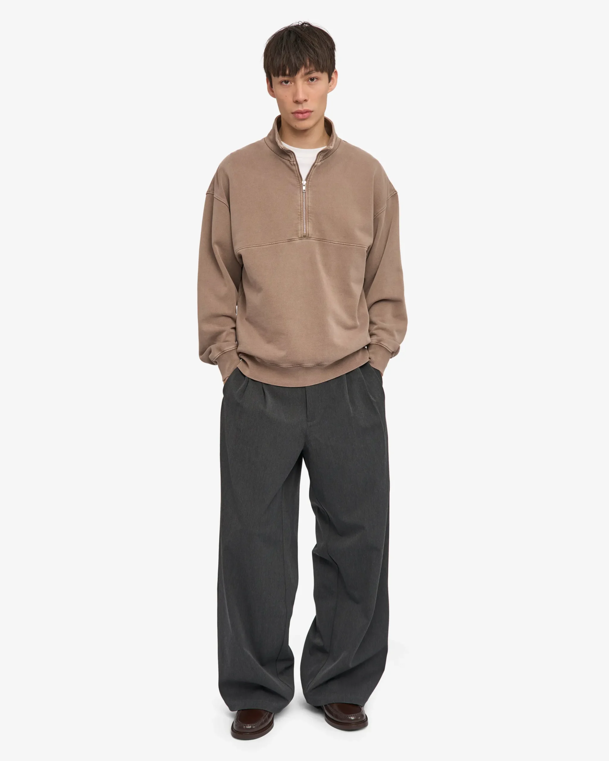 Organic Quarter Zip - Faded Khaki