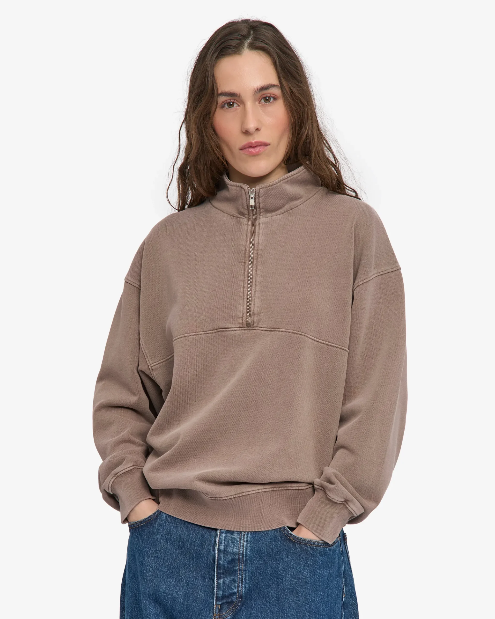 Organic Quarter Zip - Faded Khaki