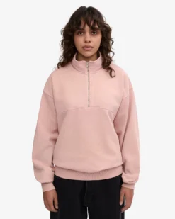 Organic Quarter Zip - Faded Pink