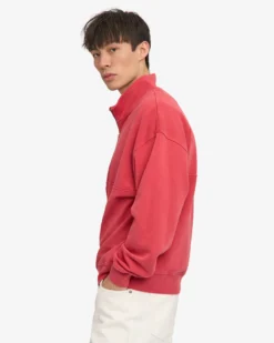 Organic Quarter Zip - Faded Red