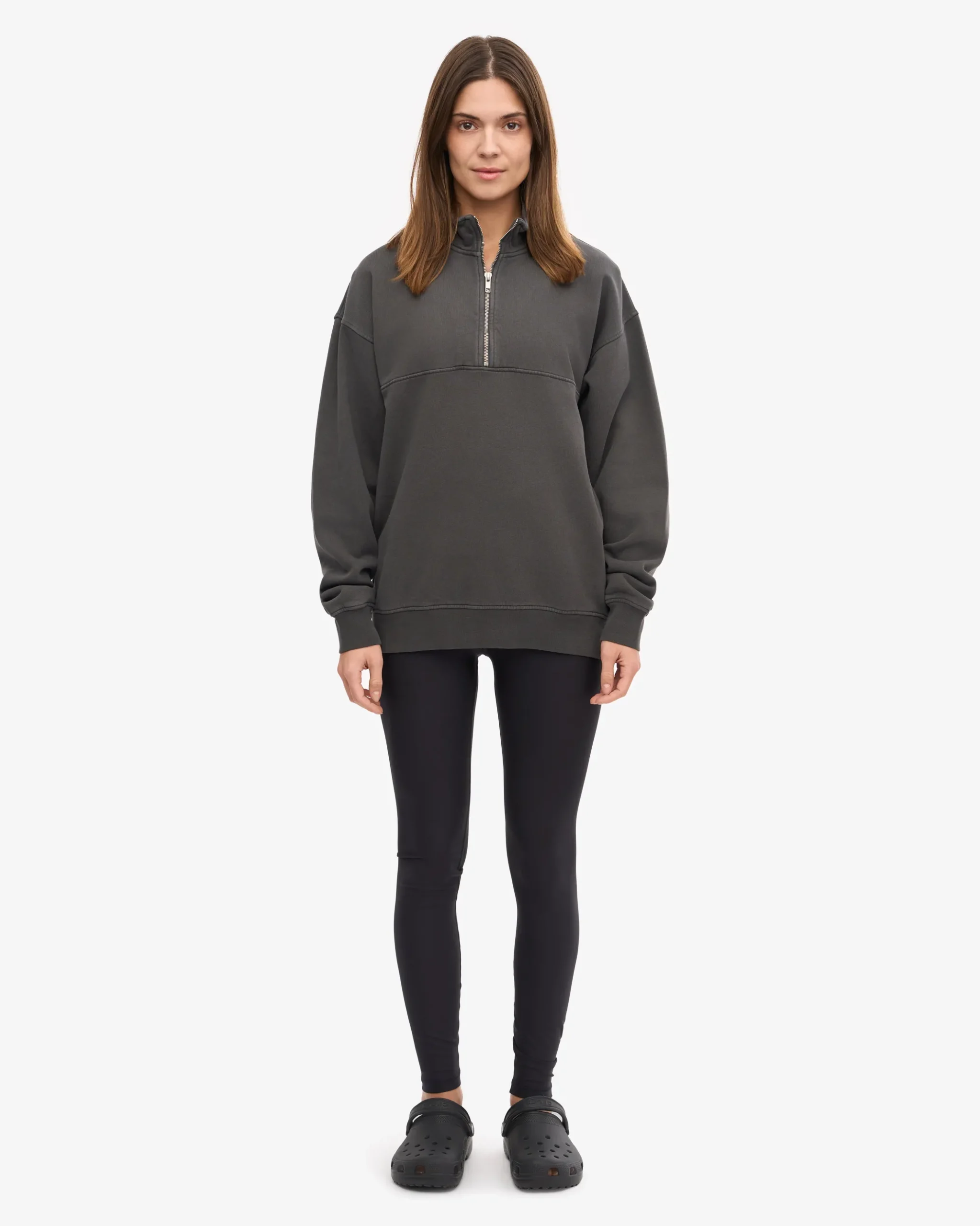 Organic Quarter Zip - Lava Grey