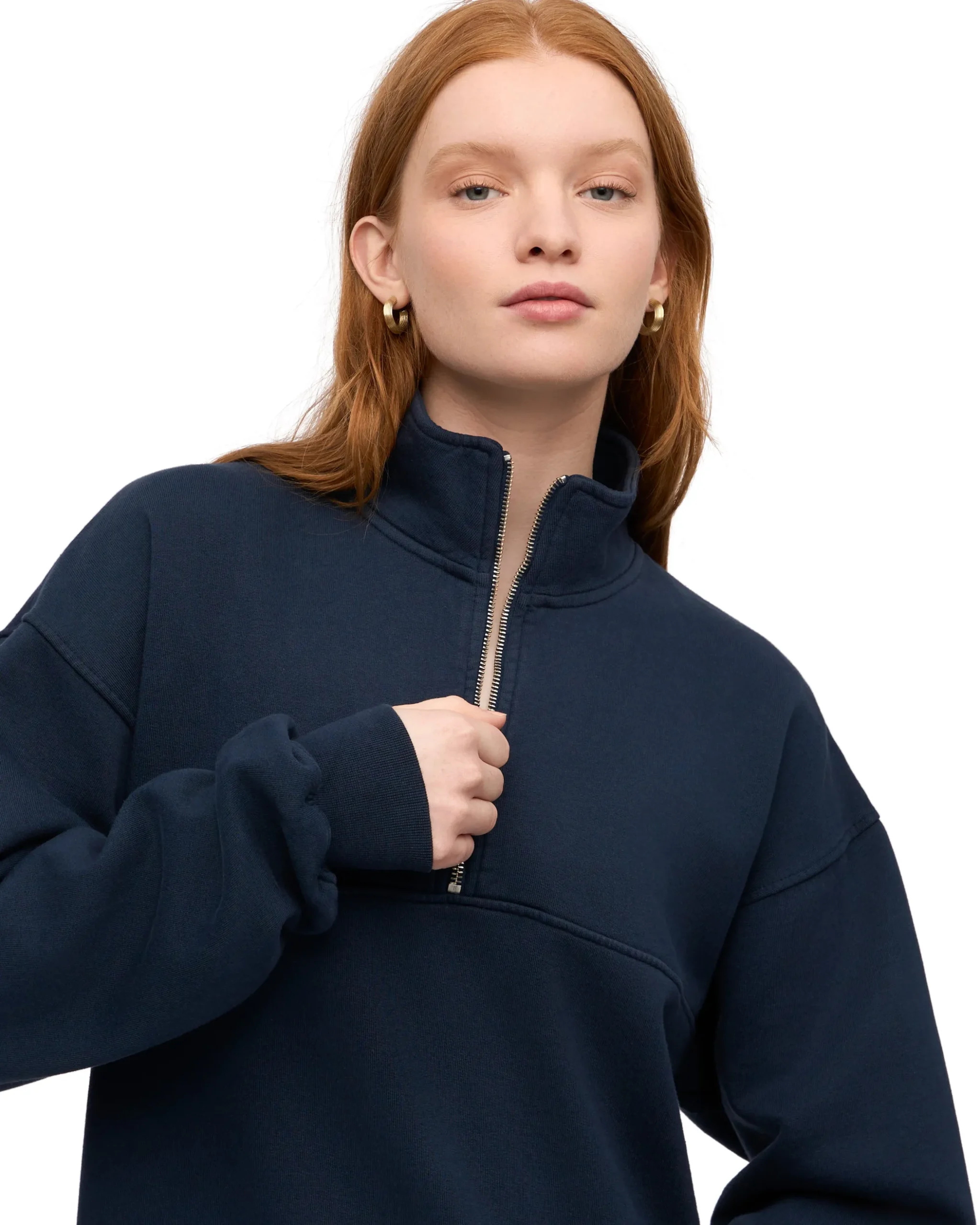 Organic Quarter Zip - Navy Blue