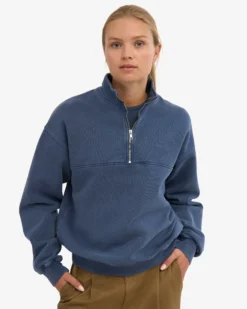 Organic Quarter Zip - Neptune Blue