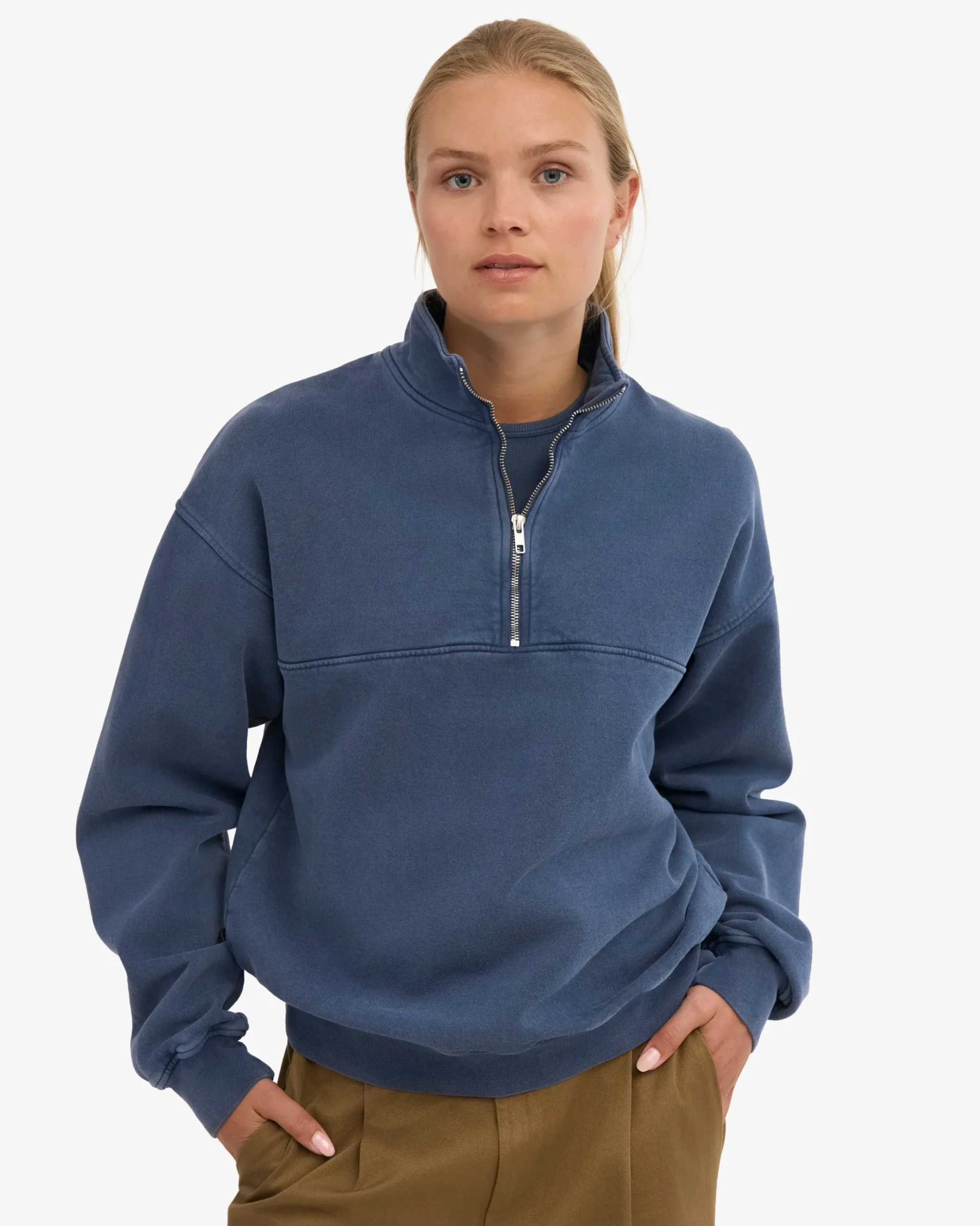 Organic Quarter Zip - Neptune Blue