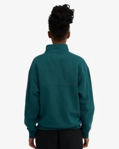 Organic Quarter Zip - Ocean Green