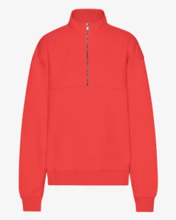Organic Quarter Zip - Red Tangerine