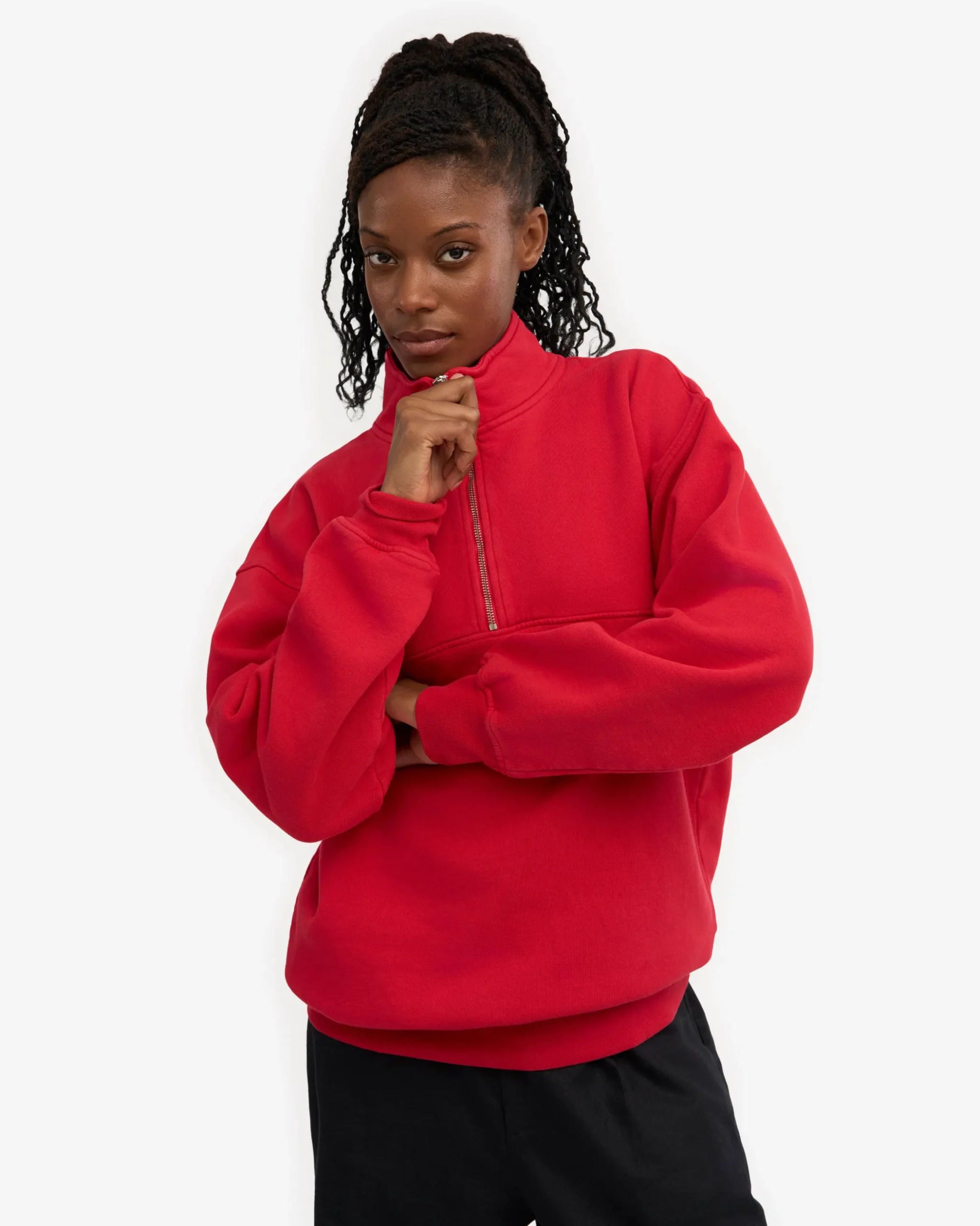 Organic Quarter Zip - Scarlet Red