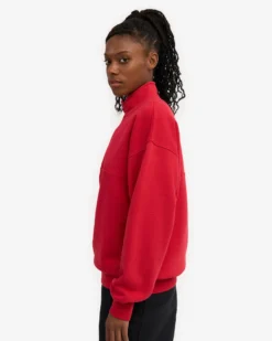 Organic Quarter Zip - Scarlet Red