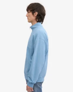 Organic Quarter Zip - Seaside Blue